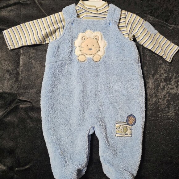 Koala Baby 2-Piece Sherpa Romper Set – Blue Bear Outfit – Newborn - Picture 1 of 3